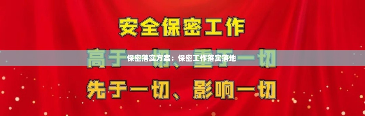 保密落实方案：保密工作落实落地 