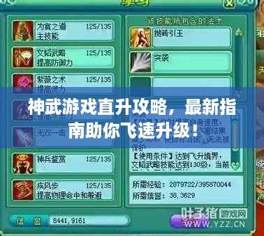 神武游戏直升攻略，最新指南助你飞速升级！