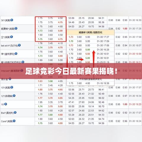 足球竞彩今日最新赛果揭晓！