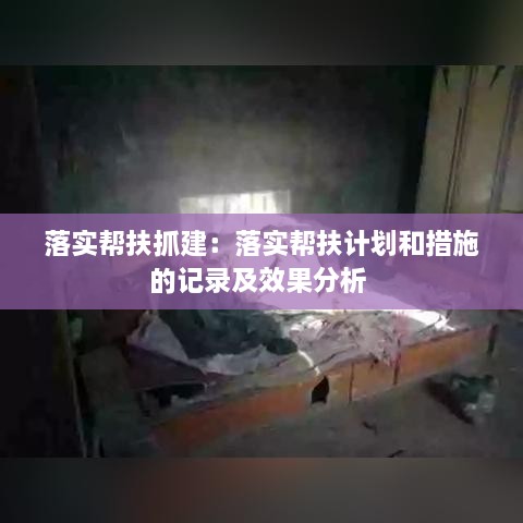 落实帮扶抓建：落实帮扶计划和措施的记录及效果分析 