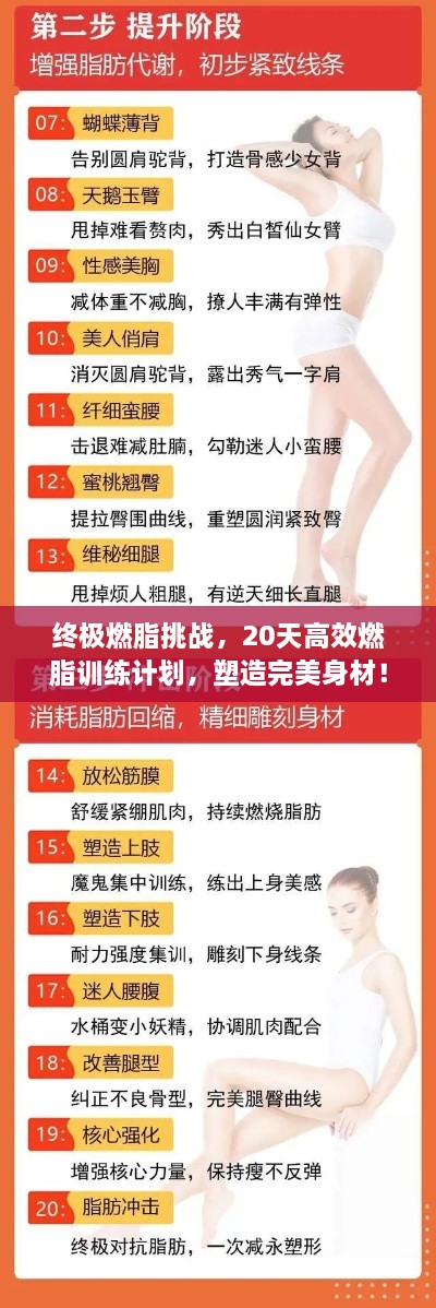 终极燃脂挑战，20天高效燃脂训练计划，塑造完美身材！
