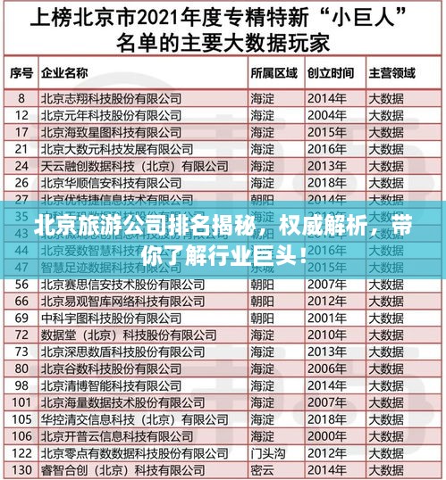 北京旅游公司排名揭秘，权威解析，带你了解行业巨头！