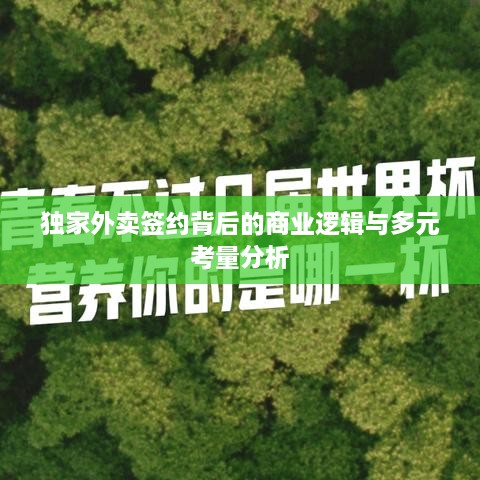 独家外卖签约背后的商业逻辑与多元考量分析