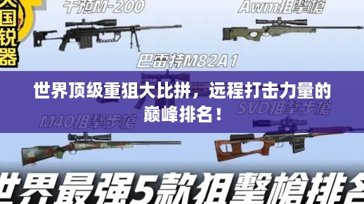 世界顶级重狙大比拼，远程打击力量的巅峰排名！