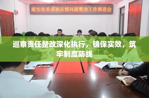 巡察责任整改深化执行，确保实效，筑牢制度防线