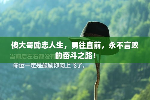 傻大哥励志人生，勇往直前，永不言败的奋斗之路！