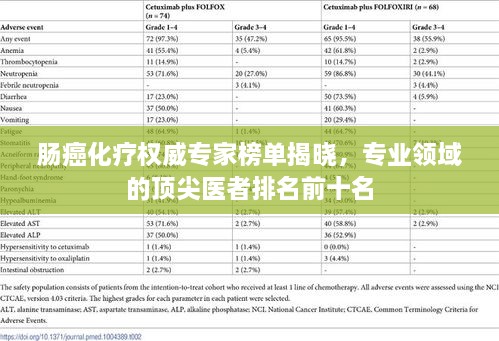 肠癌化疗权威专家榜单揭晓，专业领域的顶尖医者排名前十名
