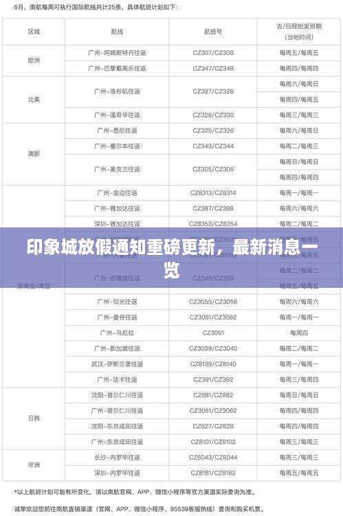 印象城放假通知重磅更新，最新消息一览