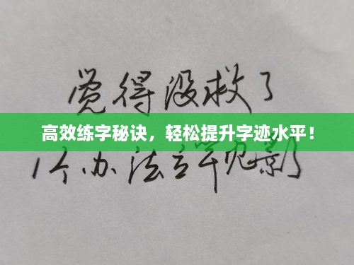 高效练字秘诀，轻松提升字迹水平！